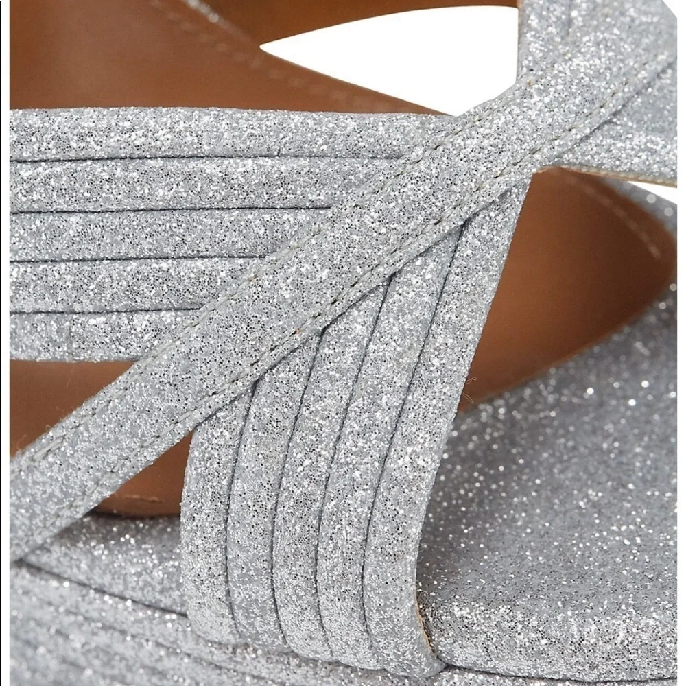 Like New Aquazzura Sundance Platform Glitter Platform Heels